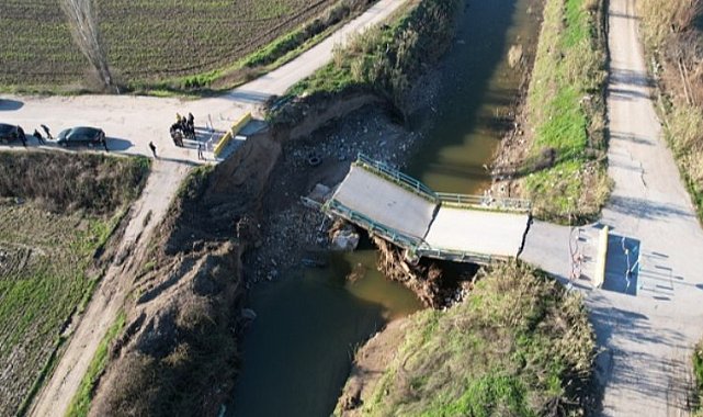 Aşırı yağışta çöken köprü yeniden hizmete alınacak