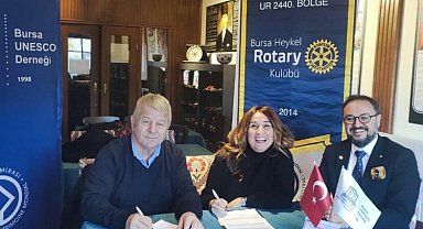 Heykel Rotary ve Bursa Unesco Derneği güçlerini birleştirdi