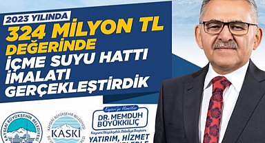 KASKİ'den daha kaliteli içme suyu için 324 milyon 943 bin TL'lik yatırım