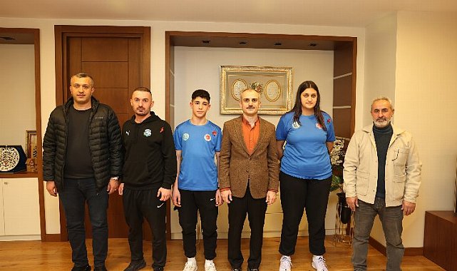 Başkan Çiftçi şampiyon sporcuları ağırladı