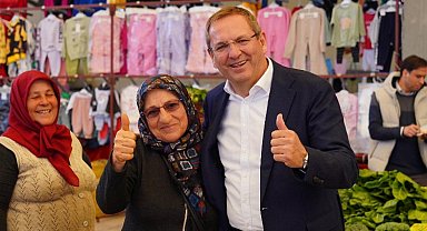 Başkan Ergin'den geleneksel pazaryeri ziyareti