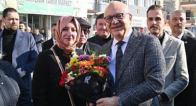 Başkan Ergün'e Kırkağaç'ta coşkulu karşılama