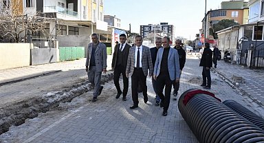 Manisa'da yağmursuyu hattı çalışmaları yerinde inceledi