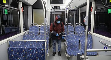 Toplu taşıma araçlarında dezenfekte çalışması