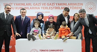 591 şehit ve gazi yakını daha kamuya yerleşti