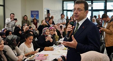 İstanbul'da İmamoğlu çifti İSMEK kursiyerleriyle buluştu