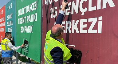 İYİ Parti'den Bursa'da sprey boyalı protesto