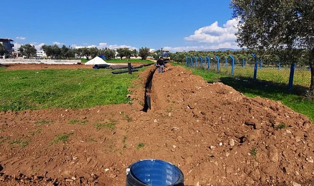 Manisa'da imara yeni açılan bölgede altyapı çalışması