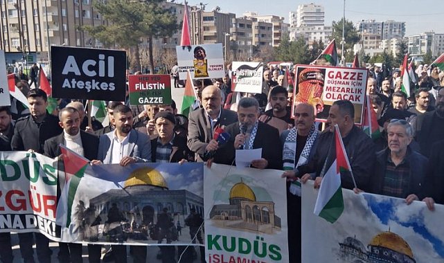 Mardin'de İsrail'in Gazze'ye saldırıları protesto edildi