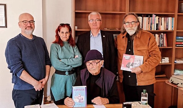 TİP yöneticileri Karşıyakalı Yazar Zeki Büyüktanır'ı ziyaret etti