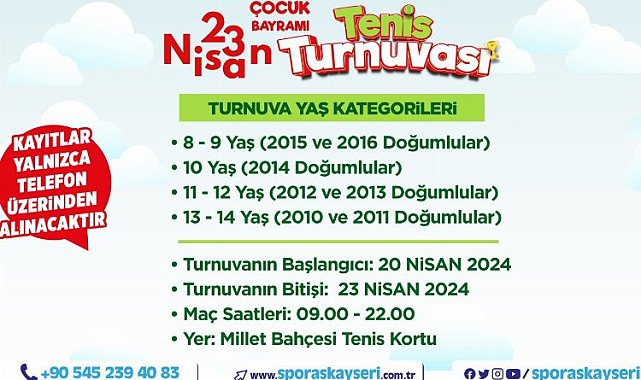Kayseri'de 23 Nisan'a özel turnuva