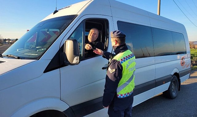 Keşan'da okul servisleri denetlendi