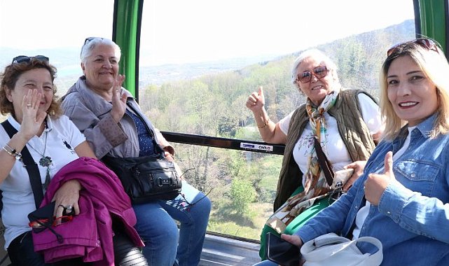 Kocaeli'de büyüklerin teleferik heyecanı