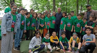 Minik dostlarından Başkan'a; ''Teşekkürler Tahir amca''