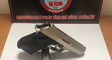 Keşan'da kurusıkı tabanca ele geçirildi