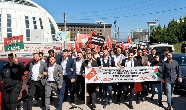 Kocaeli'de üniversite öğrencilerinden İsrail protestosu