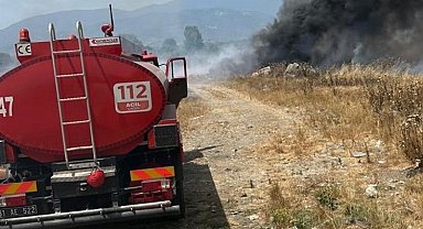 Düzce'de çöplük alanda yangın
