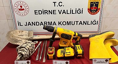 Edirne Enez'de kaçak kazı yapan şahıs yakalandı!