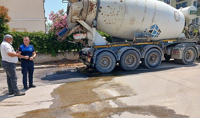 Gemlik'te atık betonu sokağa dökenlere ceza!
