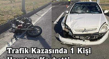 İpsala da trafik kazasında motosiket sürücüsü yaşamını kaybetti
