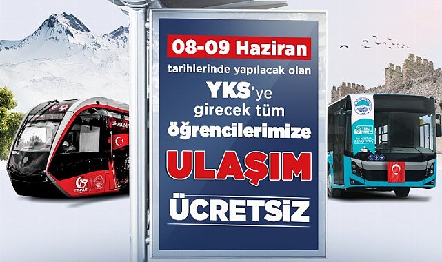 Kayseri'de YKS öğrencilerine "ücretsiz ulaşım"