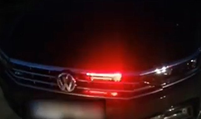 Keşan'da mevzuata aykırı çakar lamba kullanan araca ceza