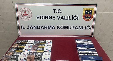 Edirne Enez'de 16 karton kaçak sigara ele geçirildi