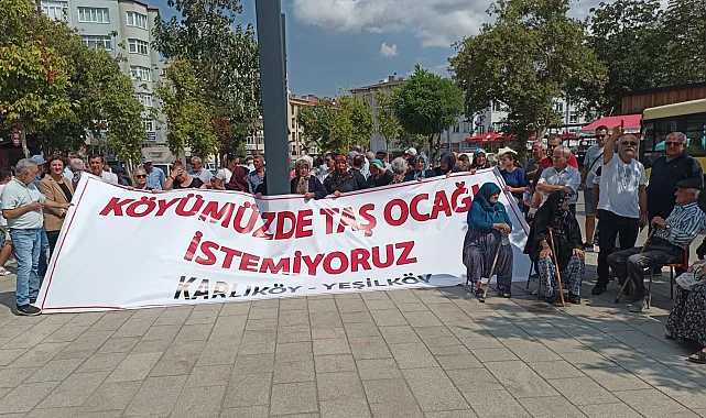 Karlıköy-Yeşilköy taş ocağına karşı köy halkı seferber