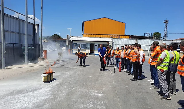 Kocaeli'de itfaiyeden MEPAR Nakliyat'a eğitim
