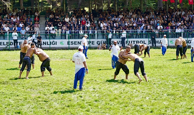 Bakan Tekin, tarihi yağlı güreşlerde 'güreş ağası açık artırması'na katıldı