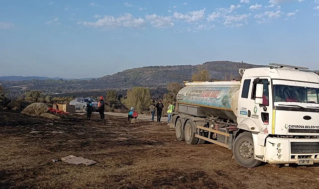 Çayırova Belediyesi'nden yangınla mücadeleye destek