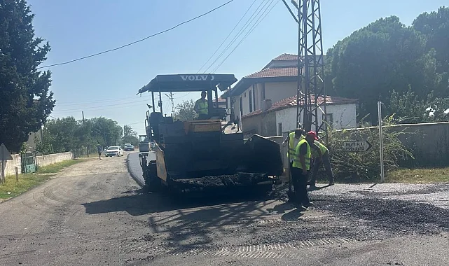 Keşan- Enez yolunda yol yapım çalışması