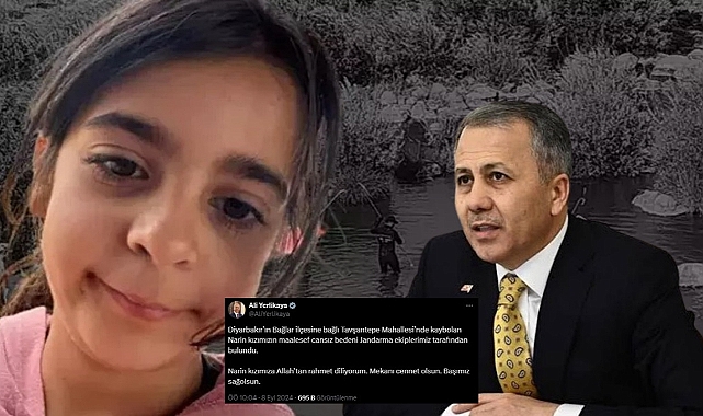 Ali Yerlikaya’nın Narin Güran paylaşımında dikkat çeken detay