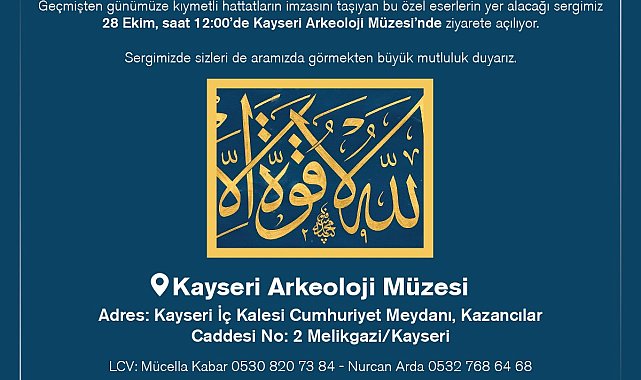 'Tarihin Akışında Meşhur Hattatlar' Kayserililerle buluşacak
