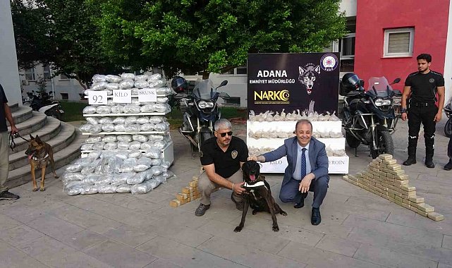 Adana'da 105 kilo 800 gram eroin ve 92 kilo skunk ele geçirildi