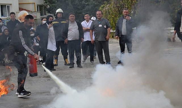 Amasya'da hastanedeki tatbikat gerçeğini aratmadı
