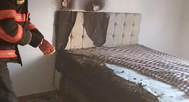 Apartman dairesinde korkutan yangın