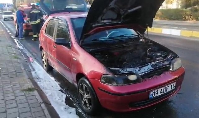 Aydın'da otomobil yangını