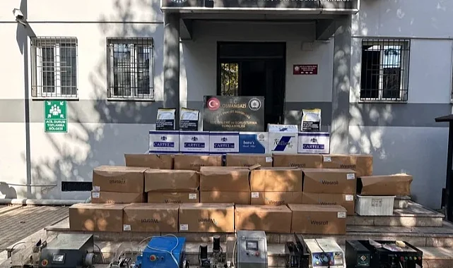 Bursa'da kaçak sigara imalathanesine baskın! 2 kişi gözaltında
