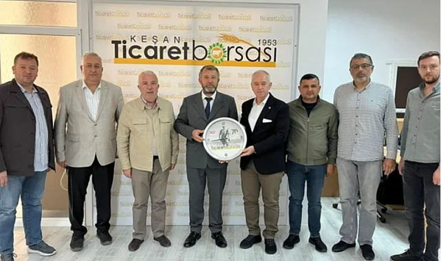 Çorlu Ticaret Borsası Başkanı Özer Cin'den Keşan Ticaret Borsası'na ziyaret