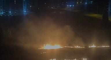 Elazığ'da otluk alanda korkutan yangın