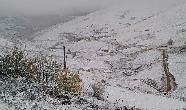 Giresun'un yüksek kesimlerinde kar yağışı etkisini gösterdi
