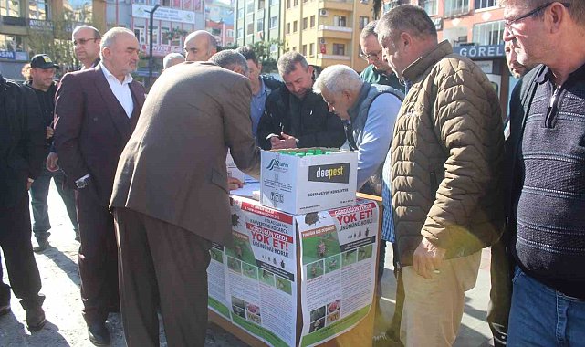Kahverengi Kokarcayla mücadele için üreticiye ilaçlama makinesi dağıtıldı