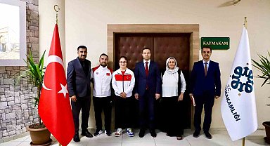Kaymakam Baycar, Avrupa Şampiyonu milli sporcuyu ödüllendirdi