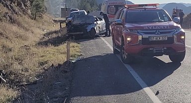 Otomobil takla attı, Rus uyruklu sürücü ağır yaralandı