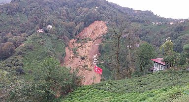 Rize'de heyelan