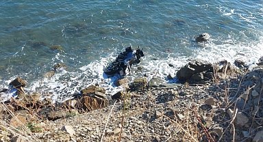 Tekirdağ'da motosikletli denize düştü