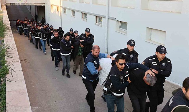 Adana'da "Baygara" organize suç örgütü üyesi 282 şüpheli adliyeye sevk edildi