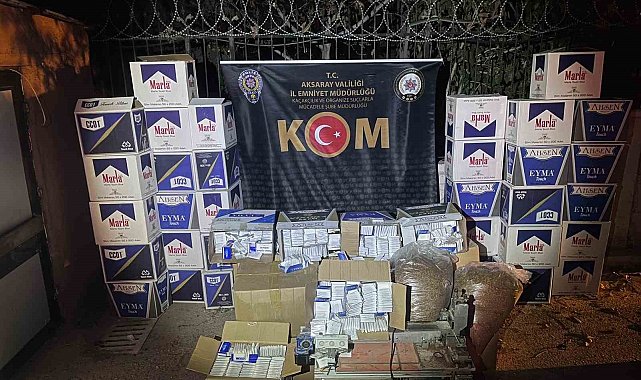 Aksaray'da kaçak sigara ve tütün operasyonu