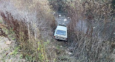 Amasya'da otomobil çayın kıyısına uçtu